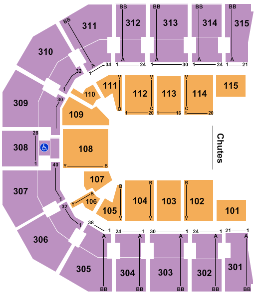 John Paul Jones Arena PBR Seating Chart